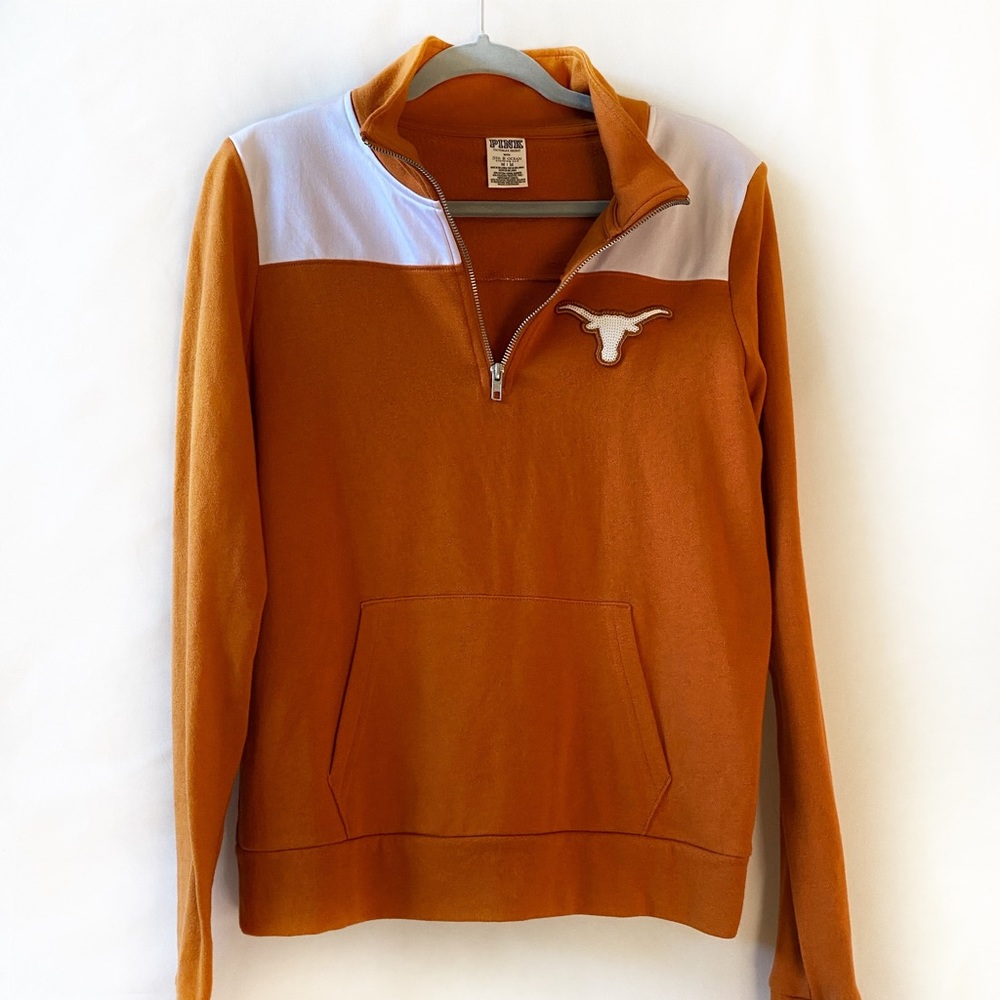 PINK Victoria’s Secret Burnt Orange Half Zip Hoodie